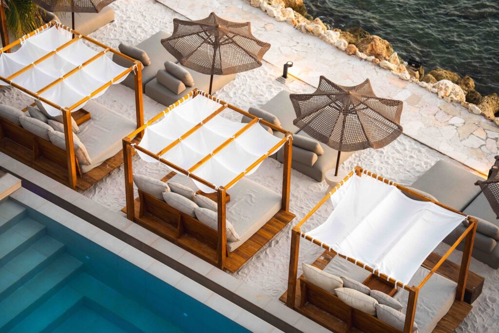 The Lemon Beach seaside cabanas