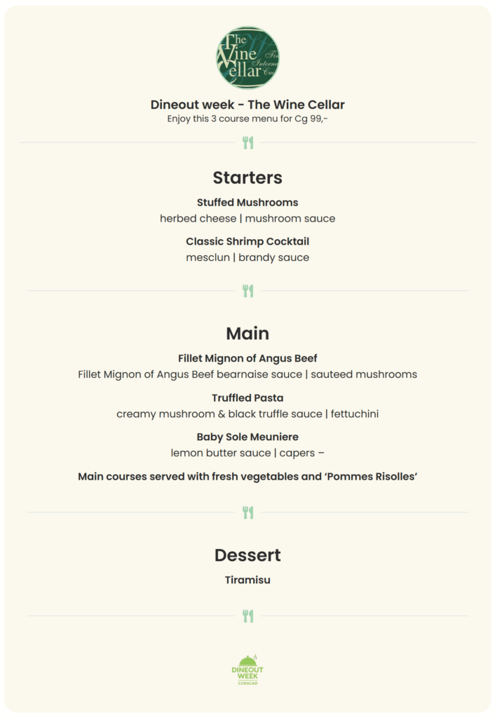 The Wine Cellar | DineOut menu XCG 99
