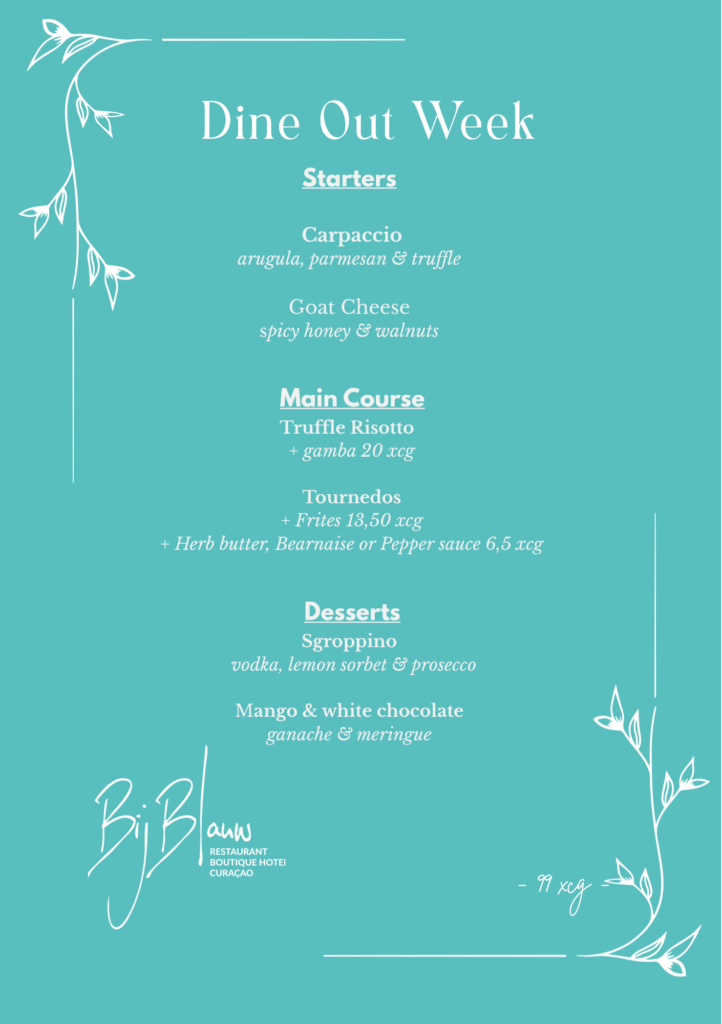 BijBlauw | DineOut menu XCG 99