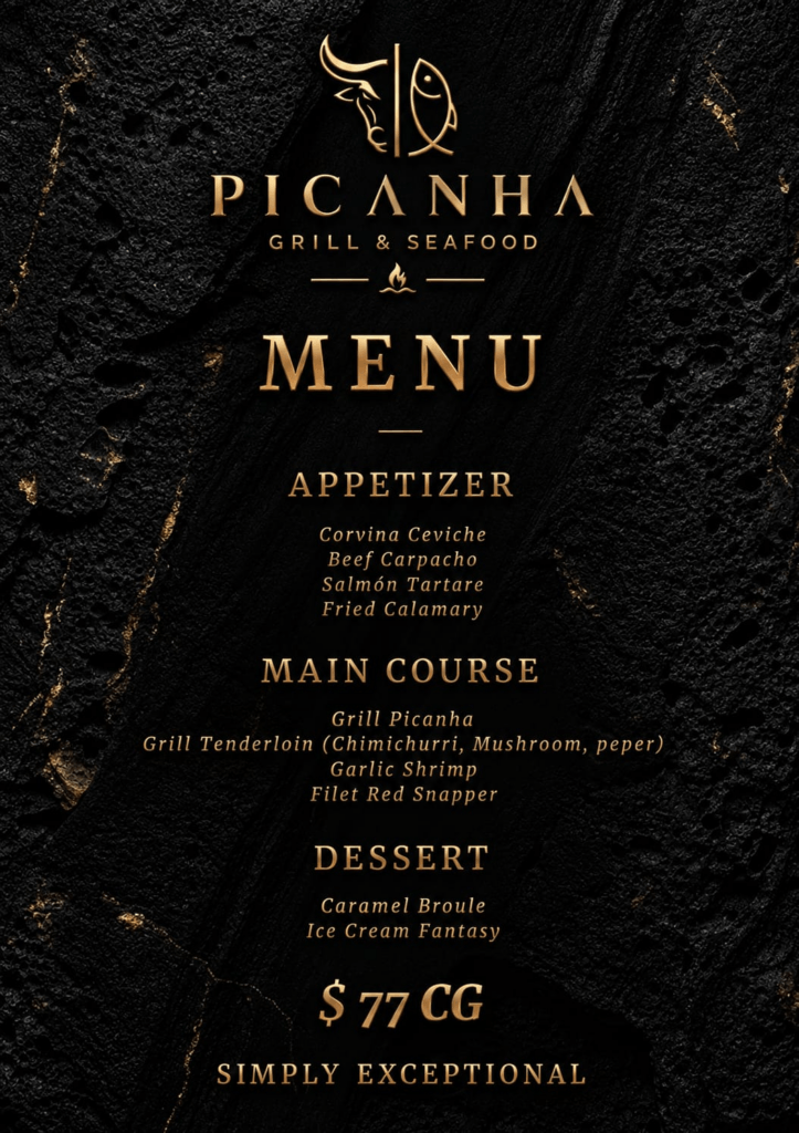 Picanha Grill & Seafood | DineOut Week Menu Cg 77
