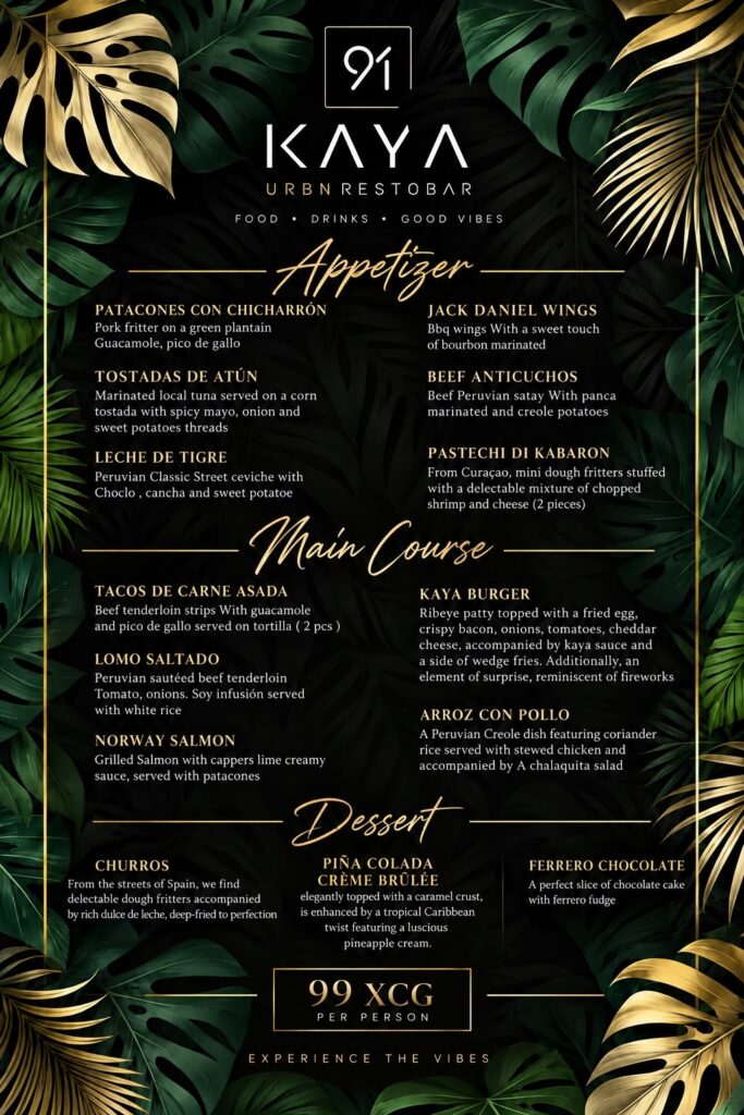 Kaya 91 Restobar | DineOut menu XCG 99