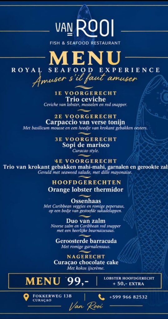 Van Rooi Fish & Seafood | Royal Seafood Experience XCG 99